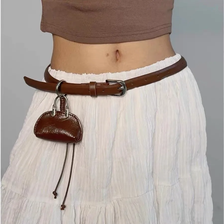 Fashionable Accessory Mini Waist Bag with Fringe Strap Trendy Artistic Versatil Retro Perfect for Dresses Women’s Mini Bag