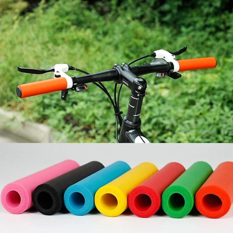 Soft Bicycle Handlebar Grips Cover Anti-slip Sponge Rubber Cuffs Bicycle Accessories Handlebar Grip Lock Bar Outdoor Cycling