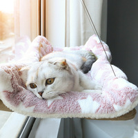 Soft Cat Window Hammock Bed - Cozy Cloud-Like Perch for Feline Nap-time - Securely Mounted, Perfect Space-Saving