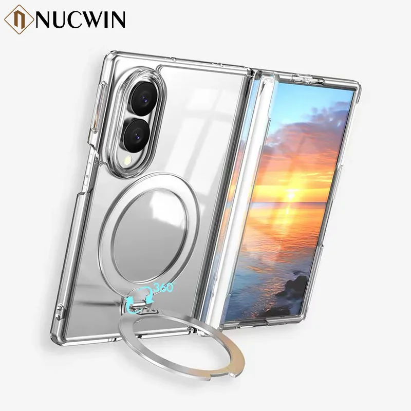Transparent Magnetic 360° Rotating Bracket Case For Samsung Galaxy Z Fold 8 Ultra Z Fold 8 Comes With a Screen Protector Cover