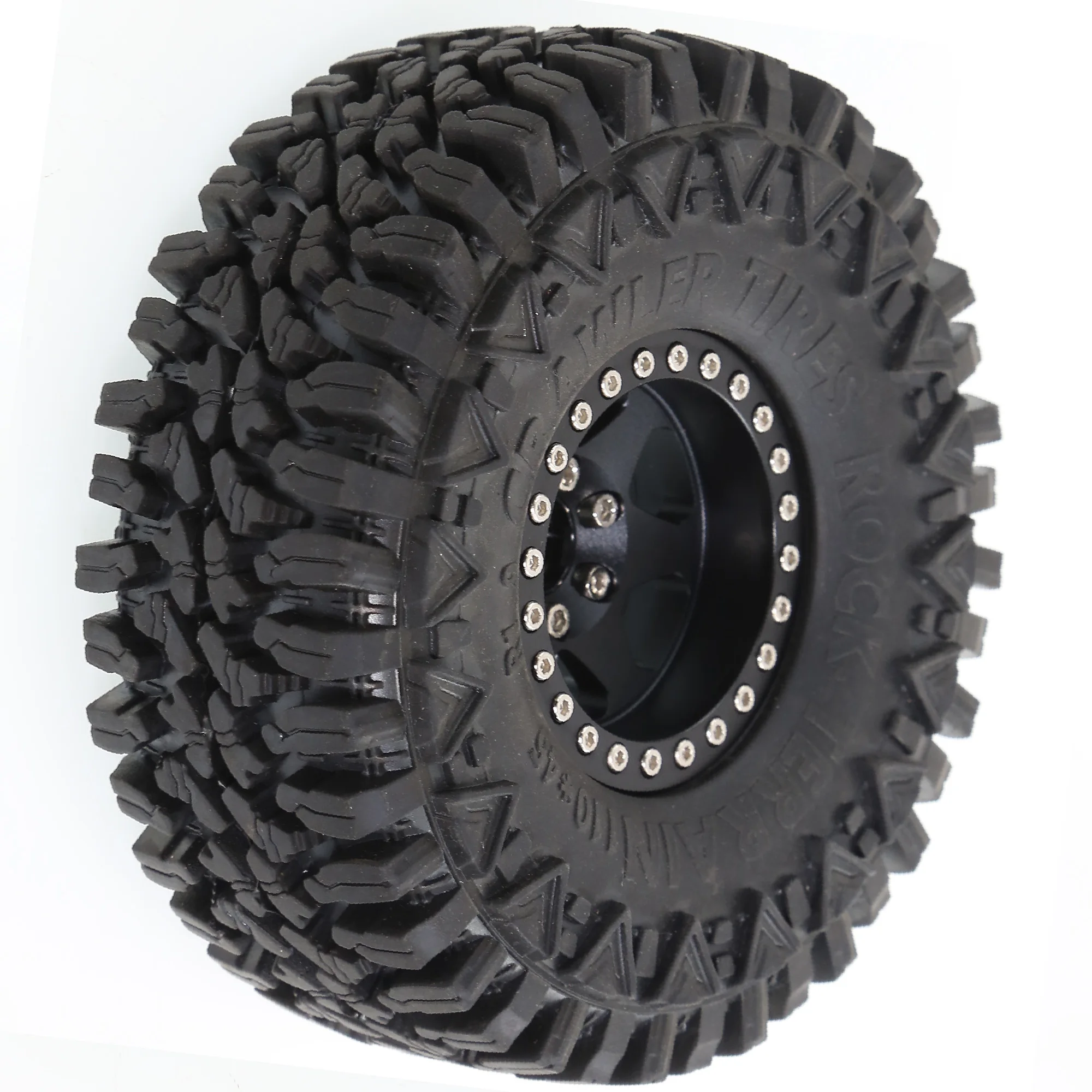Negative Offset 1.9 Beadlock Wheels and Tires, 120mm 1.9'' Mud Slingers Tires and Wheels for RC 1/10 Mud Crawler SCX10 TRX4 Gen8