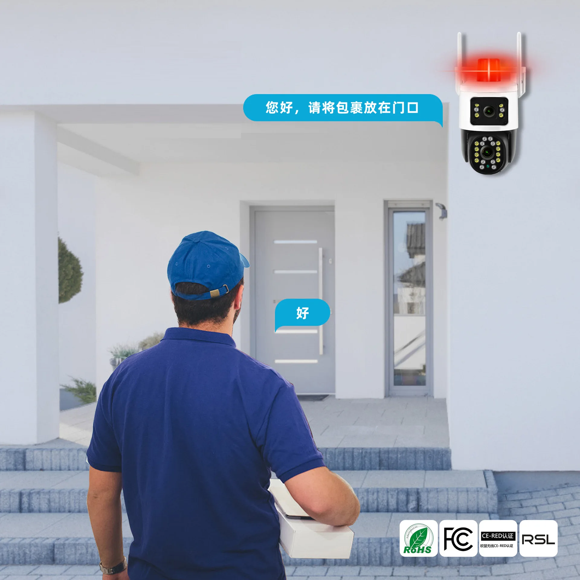 Yoosee-Câmera Dome IP Sem Fio com Lente Dupla, Alarme PTZ, Full Color, AI Humanoid Detection, Home Security CCTV, Baby Monitor, 4MP