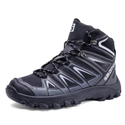 Outdoor Men Climbing Hiking Shoes Lightweight Anti Slip Waterproof Mens Boots Comfortable Hunting Trekking Camping Shoes Size 48