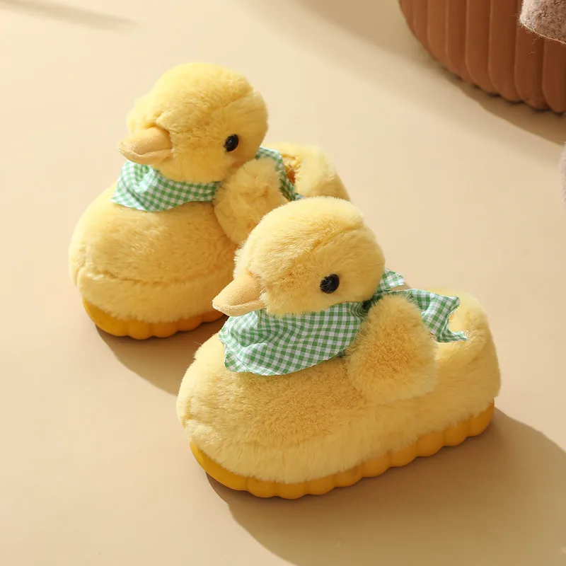 Cotton Slippers with Heel Cover Winter Non-Slip Soft Sole Warm Cotton Shoes