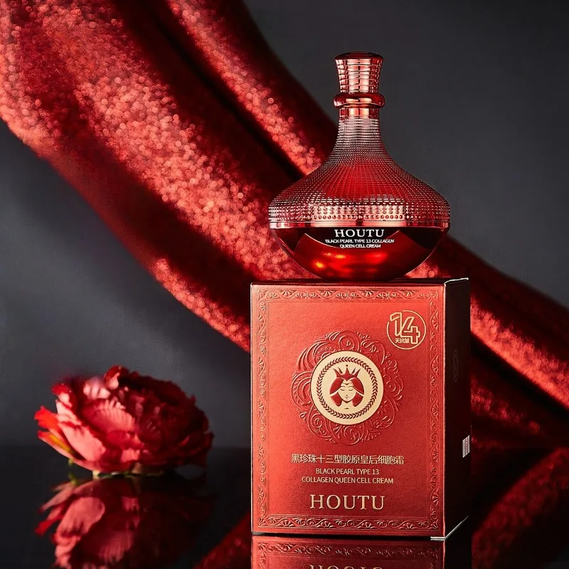 

Черный жемчужный тип 13, коллагеновый крем Queen Cell, антивозрастной увлажняющий крем для лица, умывающий, уменьшающий морщины, питательный, осветляющий