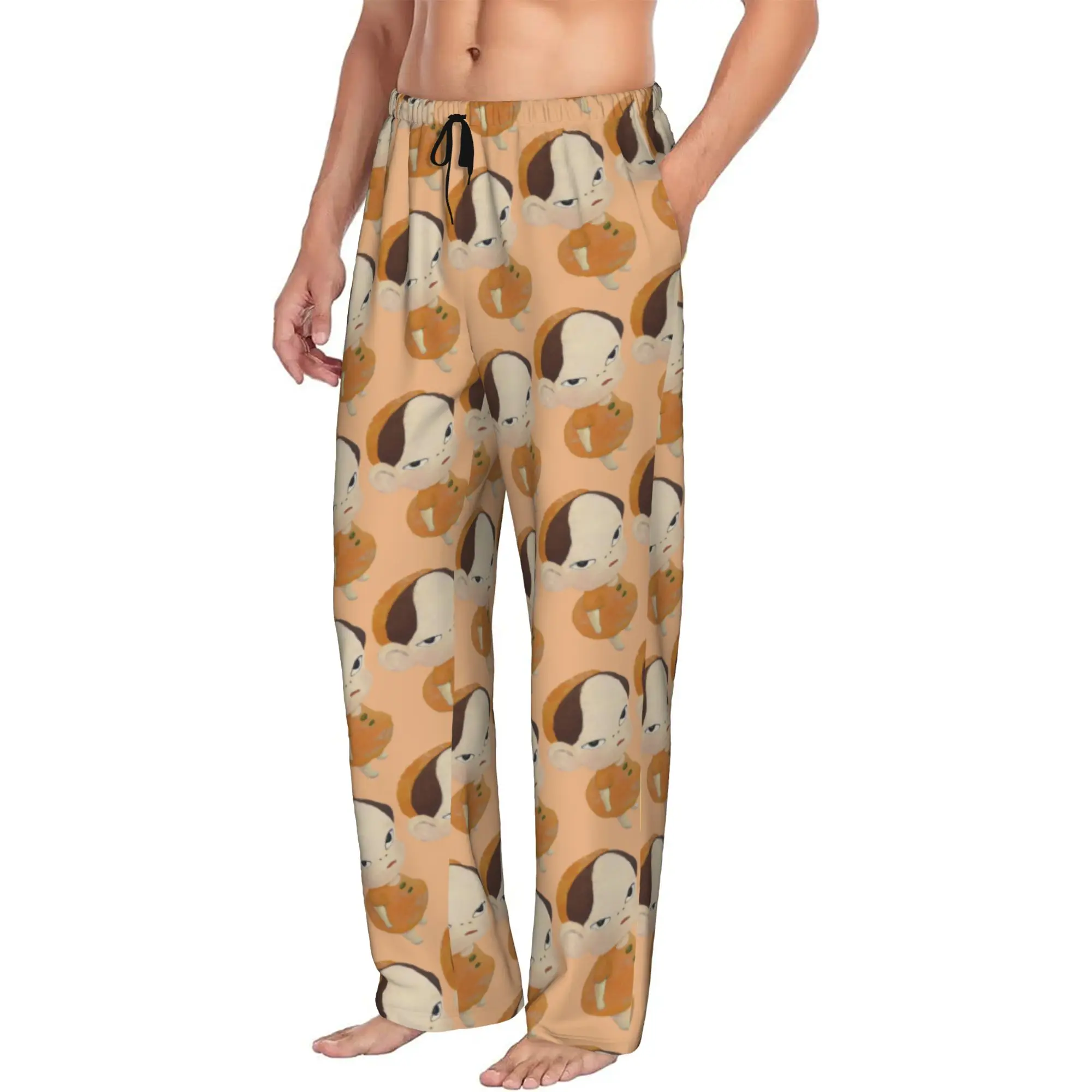 Custom Printed Men's Y-Yoshitomos Nara Pajama Pants  Sleepwear Sleep Lounge Bottoms with Pockets