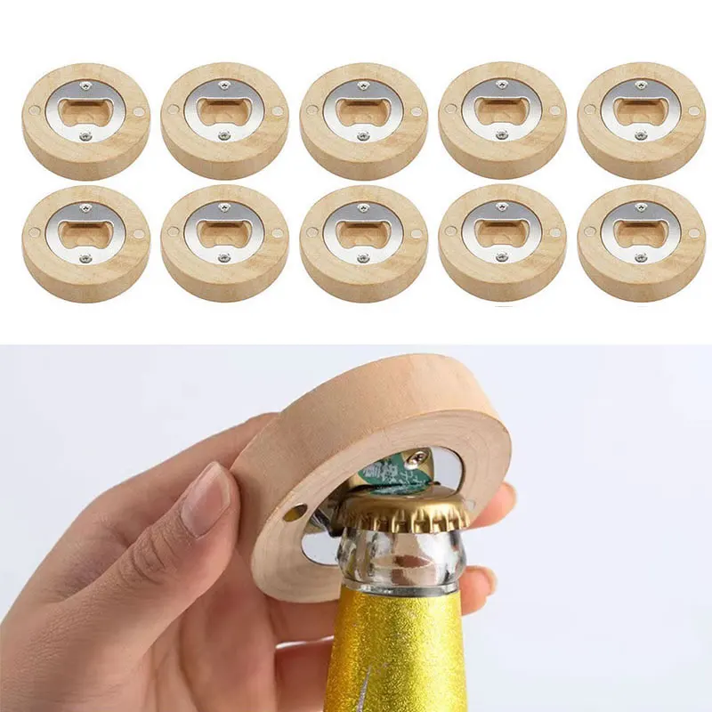 

10Pcs Magnet Bottle Opener Beer Openers for Fridge Baptism Favor Christening Keepsake Souvenirs Wooden Bottle Openers Wholesale