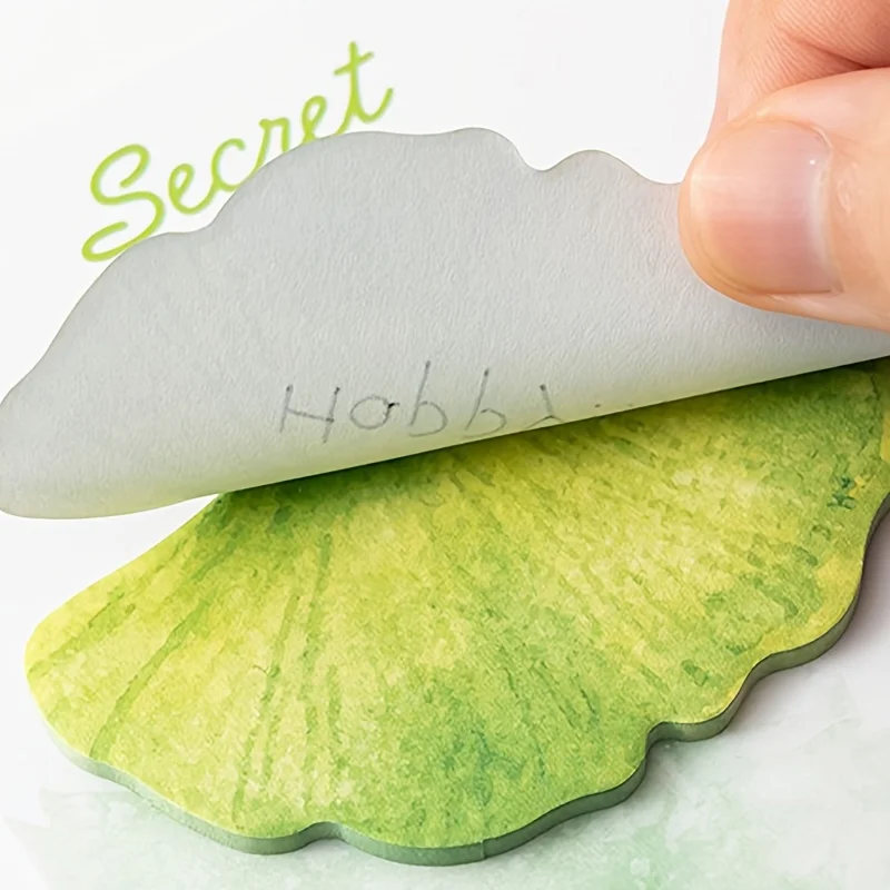 Simulated Leaf-Shaped Sticky Notes: Ginkgo, Maple Leaf, and Four-Leaf Clover Designs; Artistic Journal Decoration Message Note Paper