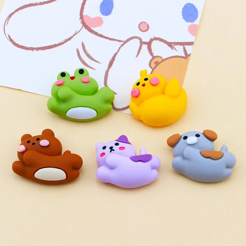 20pcs Mix Resin Flatback Embellishments Cute Cartoon Animals Frog Charms Cabochon Diy Jewelry Necklace Earring Hair Accessories