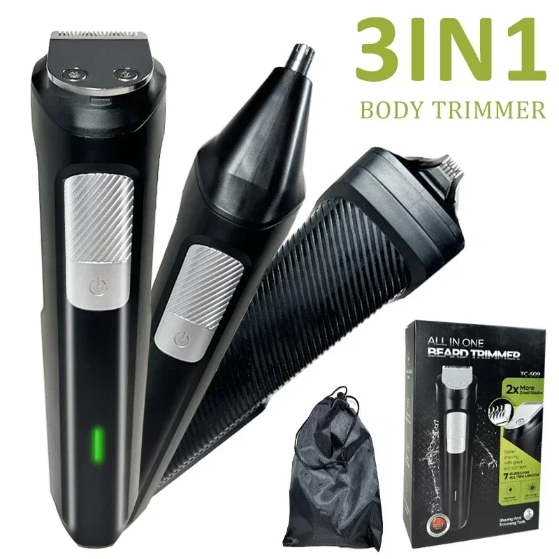 Beard Trimmer Hair Clippers Men, Nose & Ear Trimmer Body Groomer Men Kit, Cordless Rechargeable Hair Clippers with 7 Limit Combs