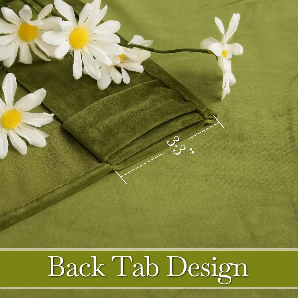 Cortinas de terciopelo con aislamiento térmico, 108 de largo, juego de 2 paneles para salas de estar y invitados, ancho 52 x largo108