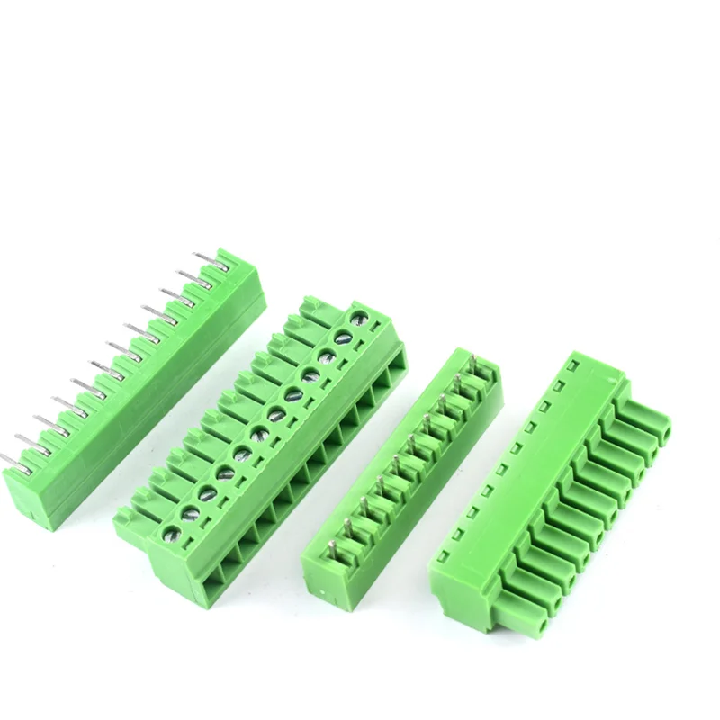 10Sets 15EDGRK 3.81mm 2/3/4/5/6 pin right angle screw terminal block connector 3.81MM pitch Plug + Pin Header Socket