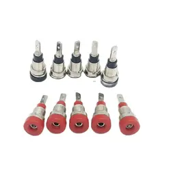 Multimeter Instrument 2mm Banana Plug Pure Copper Insulation Banana Jack Socket Terminal Banana Female Red Black 10pcs/lot