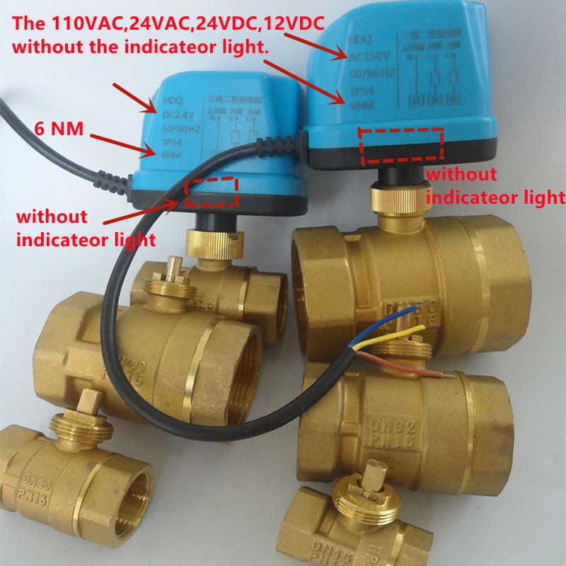 AC220V 110V 24V DC24V 12V attuatore elettrico valvola a sfera motorizzata in ottone 2 vie 3 fili 2 valvola di controllo può sostituire l'elettrovalvola