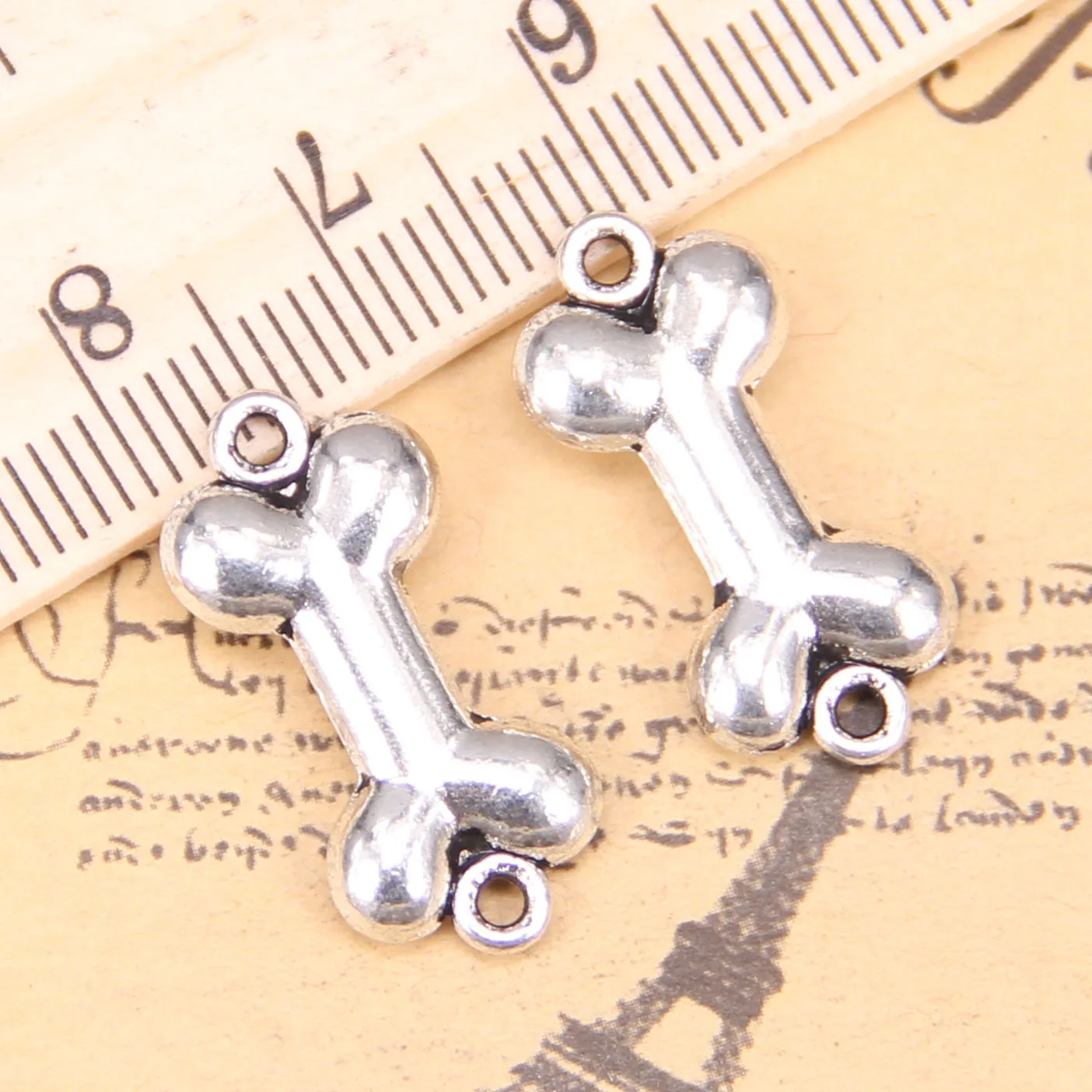 68pcs Jewelry Charms dog bone connector 22x10mm Antique Silver Plated Pendants Making DIY Handmade Tibetan Silver Jewelry