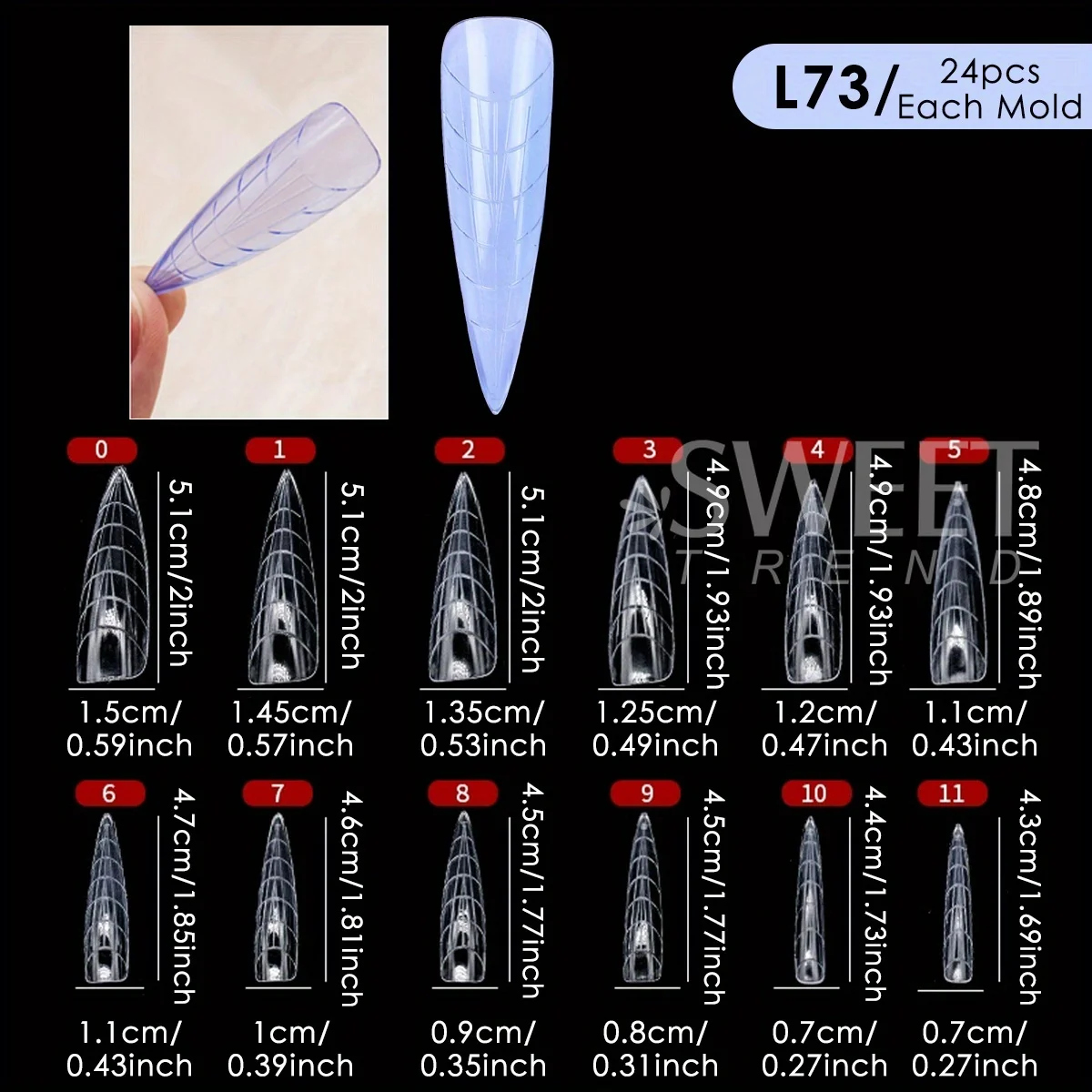 288 pièces Extension double Nail Art forme moules mixte amande cercueil Stiletto forme carrée couverture complète acrylique Construction constructeur outil