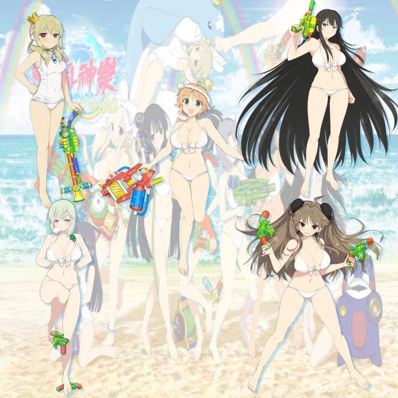 Senran Kagura Acrylic Stand Keychain Japanese Ninja School Girl Kimono Wedding Dress Healing Anime Merchandise Birthday