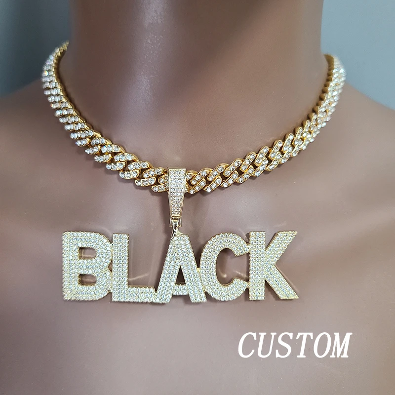 

Ожерелье с именем на заказ, медь с буквами циркония, уникальный подарок на день Святого Валентина, юбилей, день рождения, специальный рождественский подарок