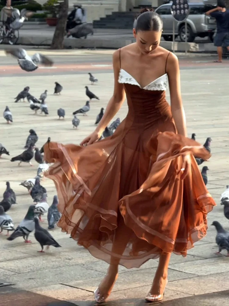 

Women's Dresses: 2026 Summer New Arrival — Vintage-Style, Waist-Defining, Slimming, and Flowy Maxi Slip Dress