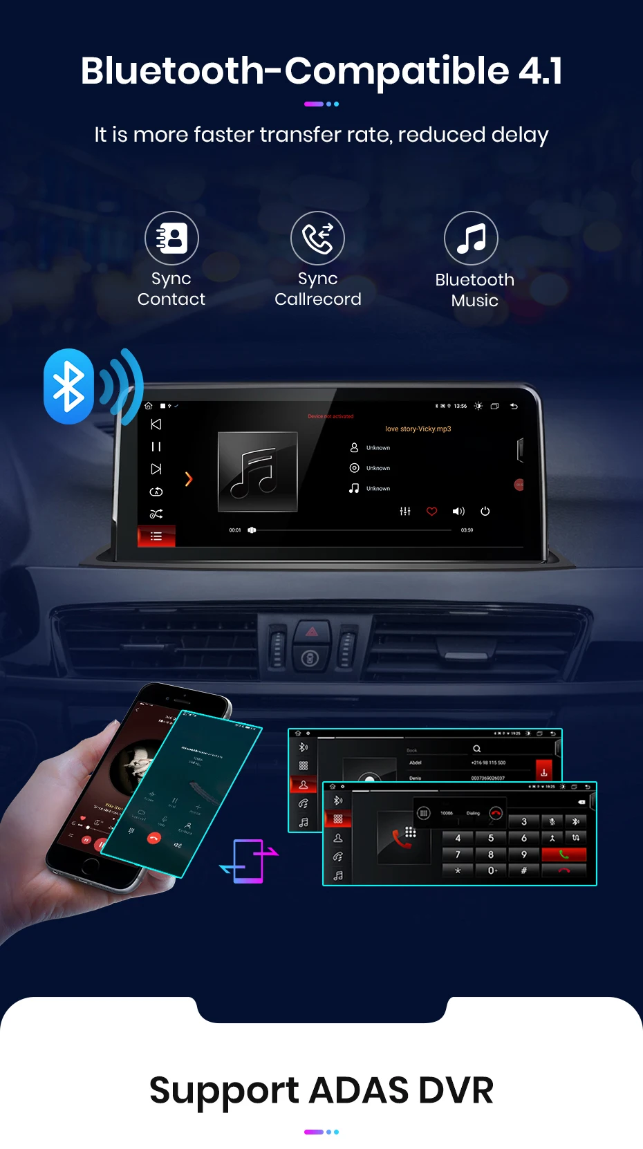 Junsun 10,25 zoll CarPlay Für Apple Auto Radio Multimedia Für BMW X1 F48 X2 F49 2013-2020 Bluetooth drahtlose Android Auto Stereo – Detail 17