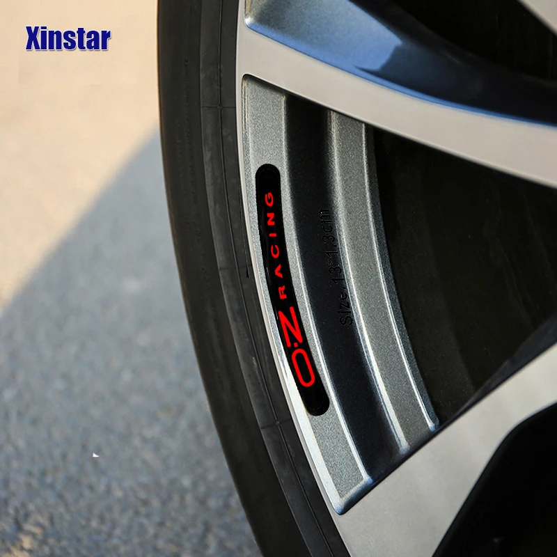 4Pcs OZ Racing Wheel Sticker For OZ Rally Racing Wheels Spoke Stickers Black Universal Auto Accessories