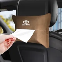 For Daewoo Matiz Nexia Lanos Kalos Gentra Nubira Espero Car Armrest Tissue Bag PU Leather Seat Back Tissue Box Car Accessories