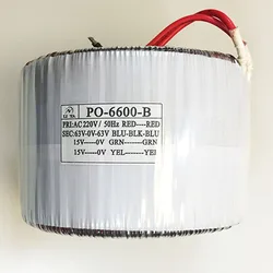 トロイダルトランス800 V〜63V/15V,220 W,低周波数分離,単相家畜用純銅増幅器,トランス