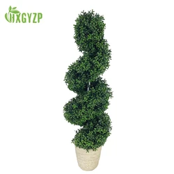 87cm Artificial Spiral Tree Plant Large Boxwood Topiary Bonsai Courtyard Plants Decoration Potted Porch Outdoor Home Decor