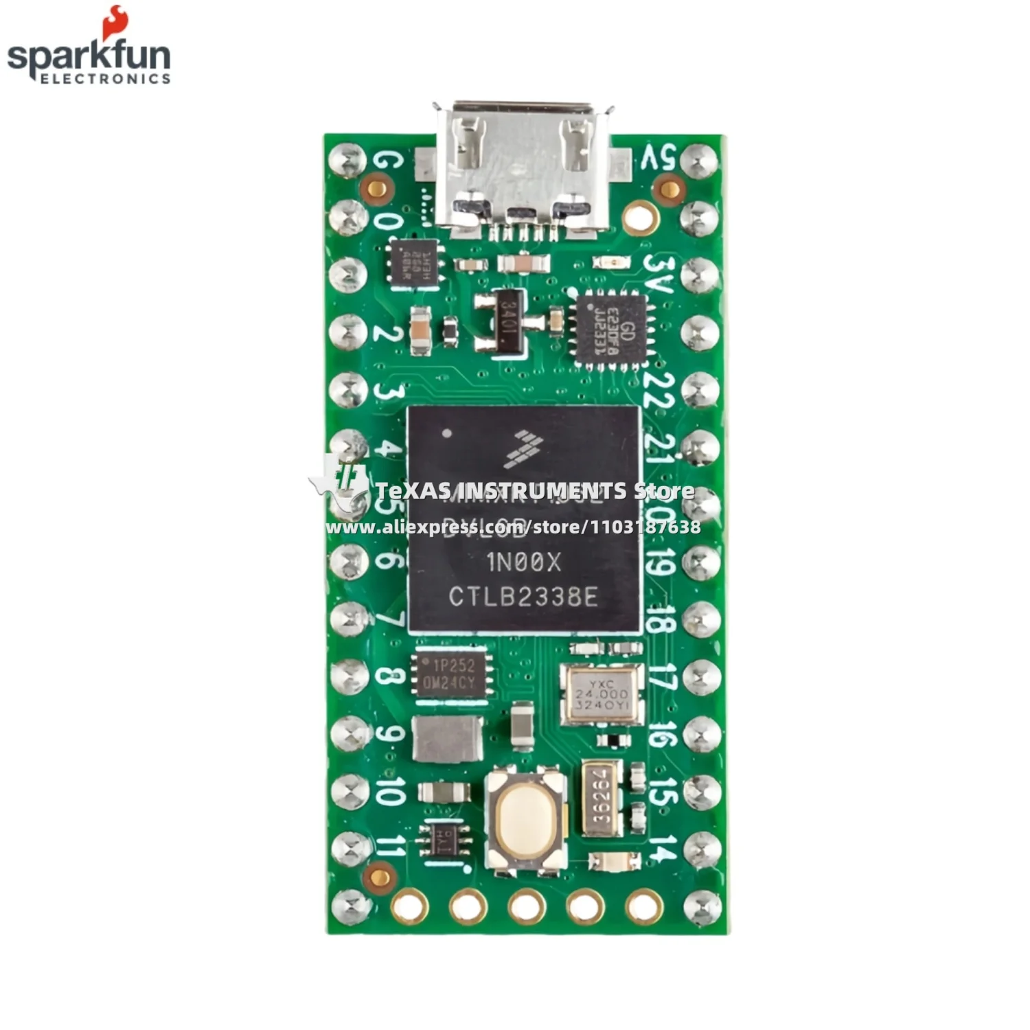 【TI Official】Teensy 4.0 (الرؤوس) DEV-16997 NXP iMXRT1062 ARM Cortex-M7 بسرعة 600 ميجا هرتز 1024 كيلو رام (512 كيلو مقترن بقوة) #3