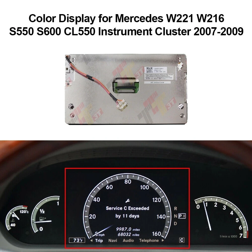 

Dashboard LCD Display for Mercedes W221 W216 S450 S550 S600 CL550 CL600 Instrument Cluster