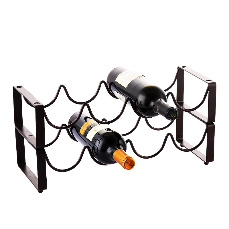 

1PCS Stackable Storage Wine Racks Iron Wine Bottle Holders Household Champagne Collecter Storage Wine Rack Bar Counter Tools