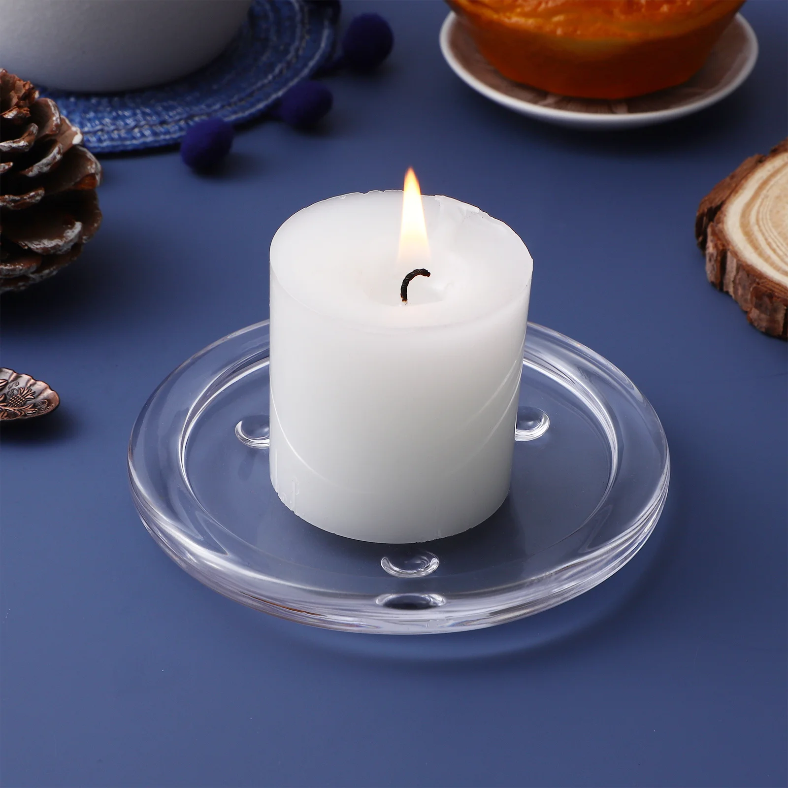 10Pcs Glass Tray for Holders Stylish Modern Design Suitable Wedding Decoration Vanity Accessory Compact Lightweight Set