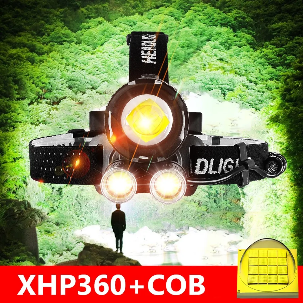 Newest XHP360 Powerful Headlamp Usb Rechargeable Head Flashlight LED XHP90 Waterproof Headlight 18650 High Power Head Lamp Light