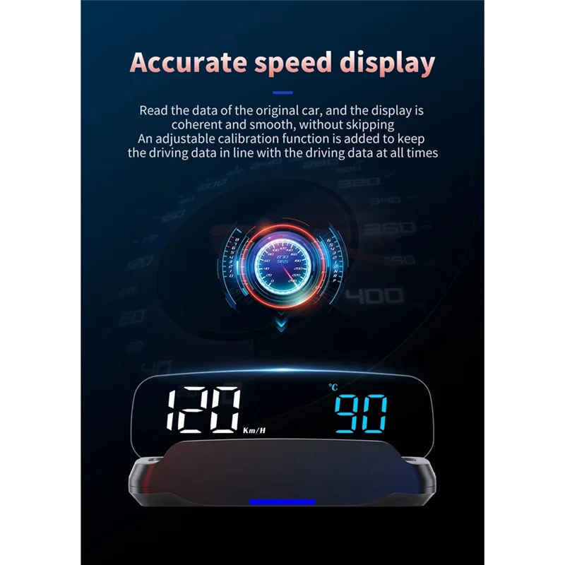 

C7B Автомобильный OBD HUD проекционный дисплей спидометр с вольтметром компас проектор температуры воды навигация держатель для смартфона