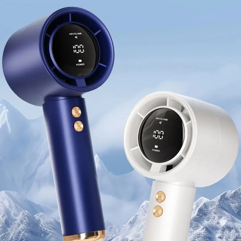 Portable Turbo Electric Fan 100 Speed Wind adjustment USB Recharge Small Cooling Fan Led Power Digital Display Home Appliance