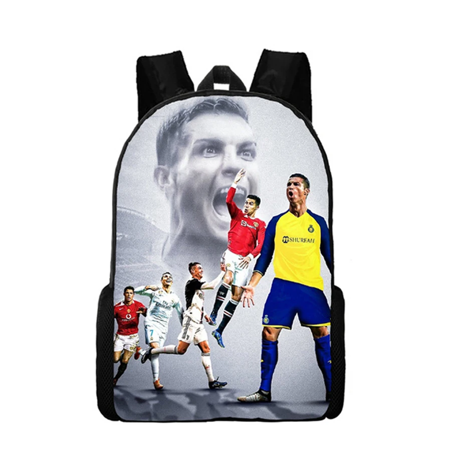 Ronaldo Wallpaper Cr7 Backpack Boys and Girls School Bag Children\'s School Bag Cartoon Children\'s Backpack Pen Bag Birthday Gift