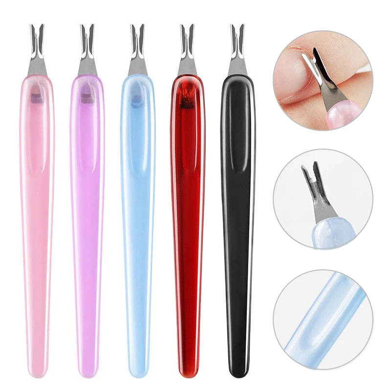 Stainless Steel Nail Cuticle Pusher Fork Manicure Tools Remove Dead Skin Nipper Nail Art Pusher Trimmer Cuticle Pedicure