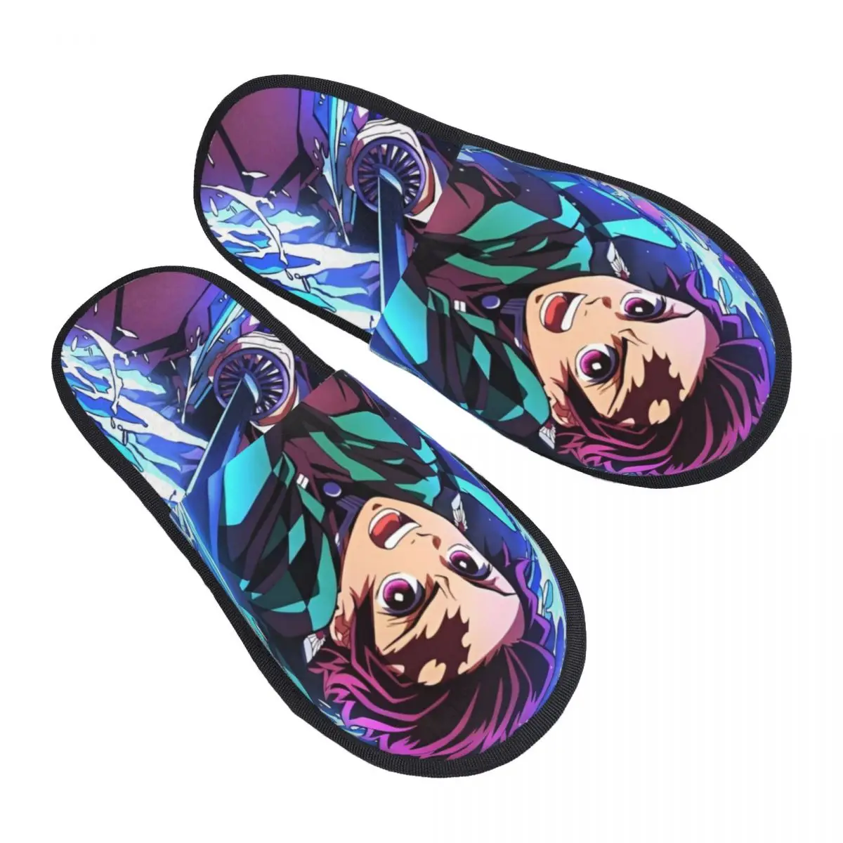 Tanjiro Kamado House Slippers Indoor Anime Demon Slayer Soft Memory Foam Slides Non-skid