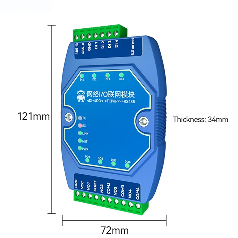 TKOH-ME31-AXAX4040 Modbus Gateway 4DI + 4DO CDEBYTE Iot Ethernet I/O Modem Servidor TCP RJ45 RS485 Módulo de controle de aquisição
