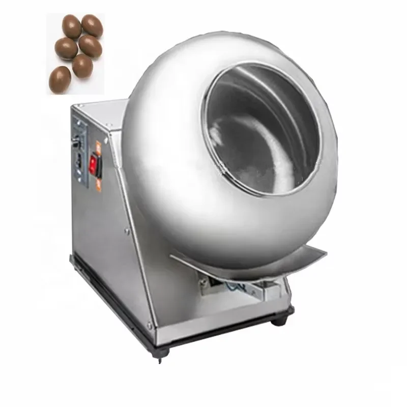 Automatic Chocolate Coating Machine 2-3kg/h Sugar Polishing Equipment for Candy Peanut Almond Nut Rounding Processing Device