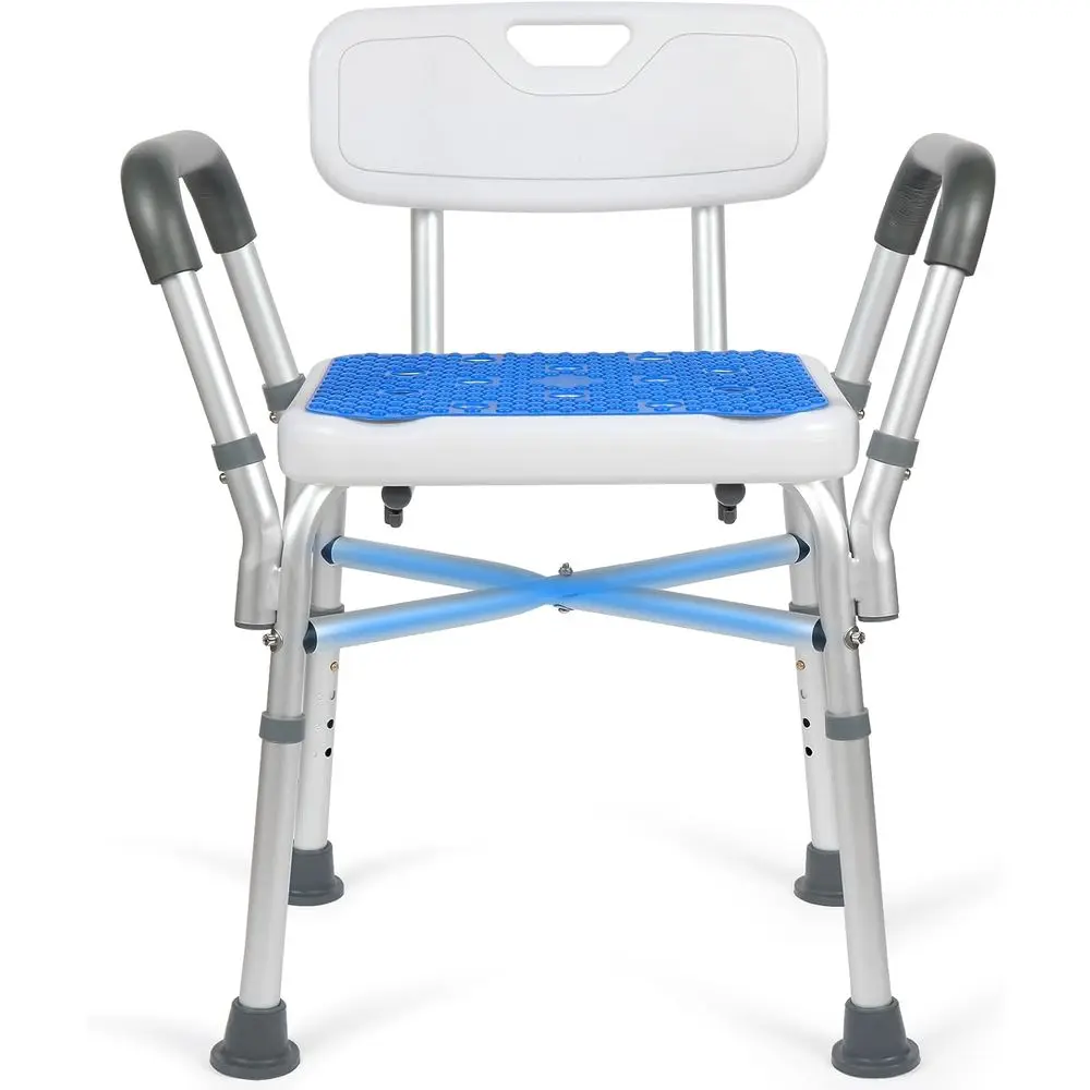

Shower Chair or Inside Shower, 550lb Shower Chair with Backrest & Padded Armrest, Height Adjustable Shower Bench, Heavy Duty Sho