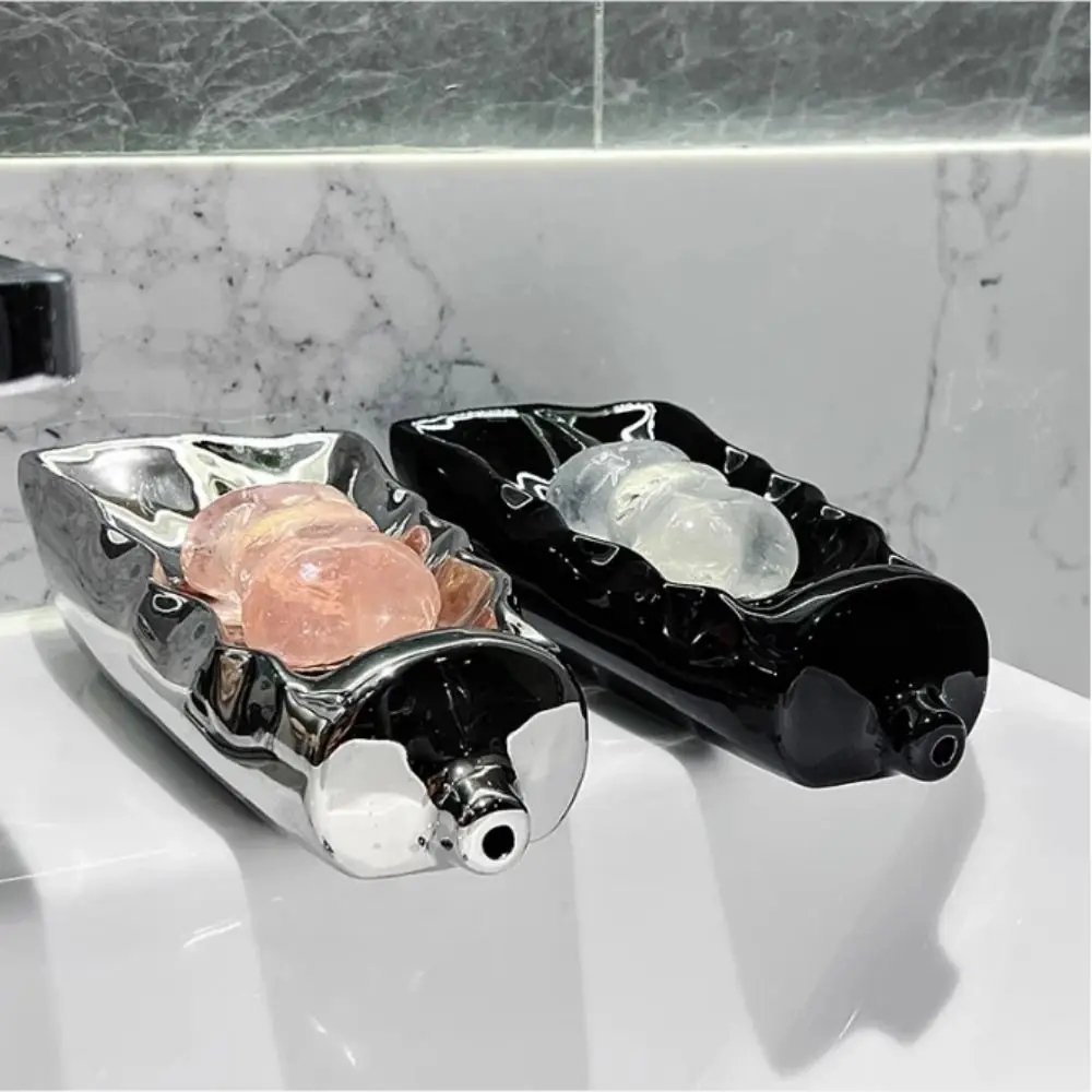 Cartoon Toothpaste Shape Ceramic Soap Dish Keep Soap Bars Dry Extend Soap Life Soap Box Self Draining Creative Soap Drain Rack