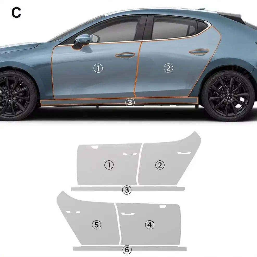 

8.5Mil TPU Bumper Paint Protection Film For Mazda 3 Hatchback 2019-2026 Pre-cut PPF Clear Bra Car Body Anti-Scratch Resistant