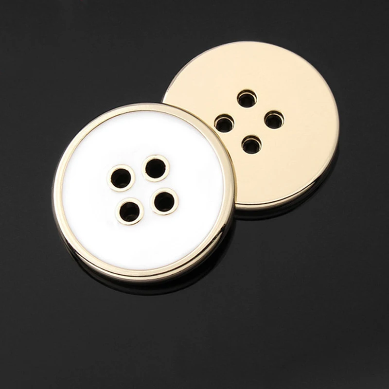 Fashion Gold Black White Metal Suit Cuff Shirt Buttons Round Button for Clothing Coat Sewing Handmade Crafts Accessories