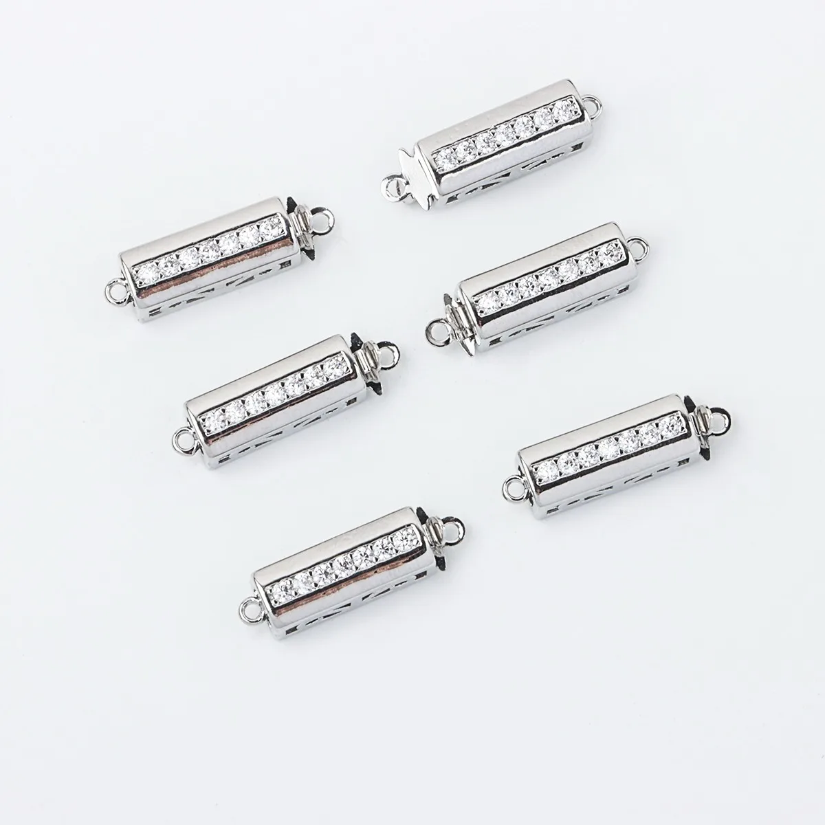 

18K Real Gold-plated Micro-diamond Rectangular Buckle Three-dimensional Long Bracelet Item Closing Buckle DIY Jewelry Accessorie