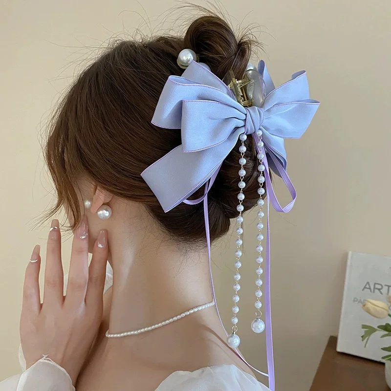Kunstperlen-Quasten-Haarspange, Ätherische Haarklammer, Hochwertige Oktopus-Haarspange für Damen-Partys