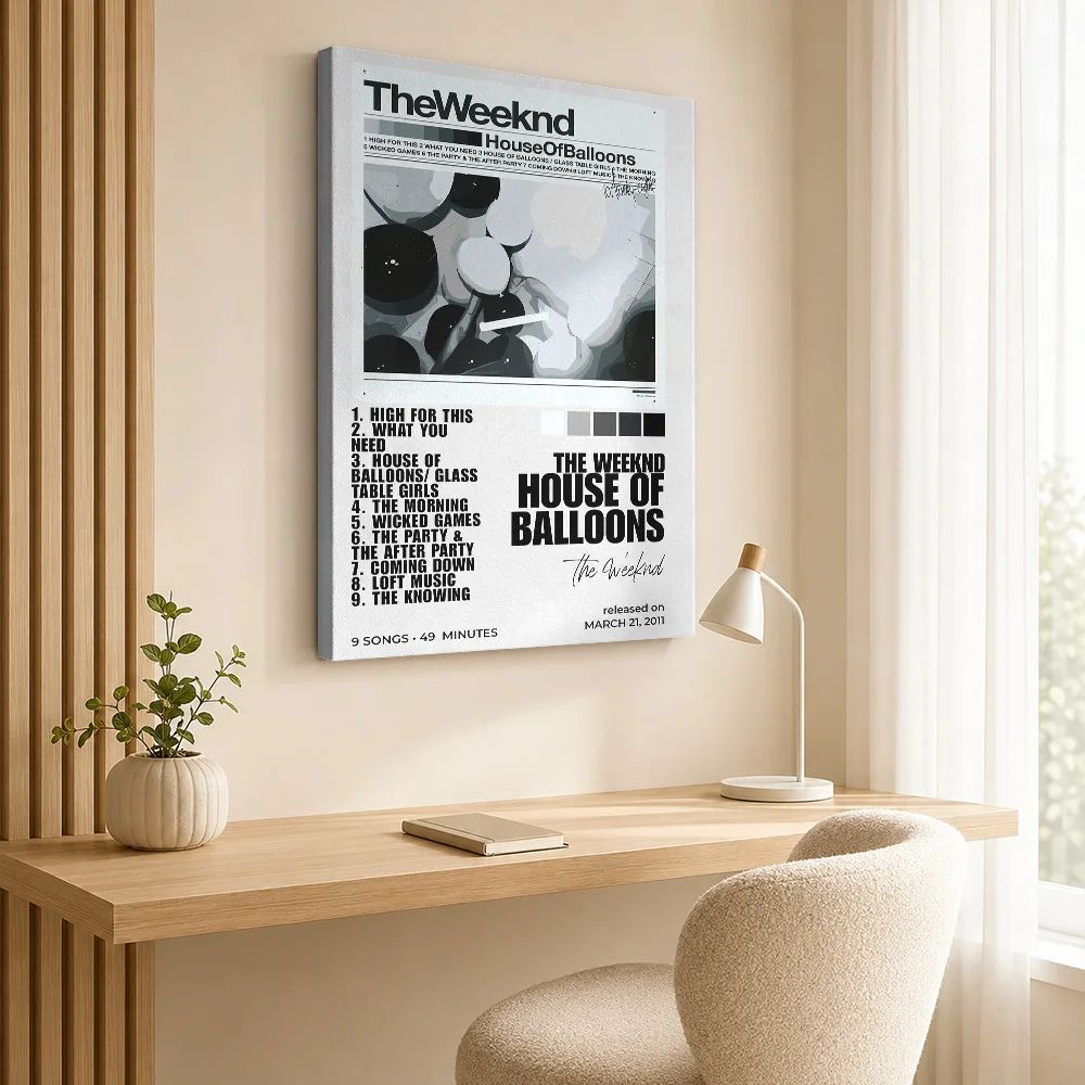 The Weeknd - House of Balloons Album Canvas Painting Poster Custom Retro Music Wall Art for Studio Bedroom Decor Ready to Hang