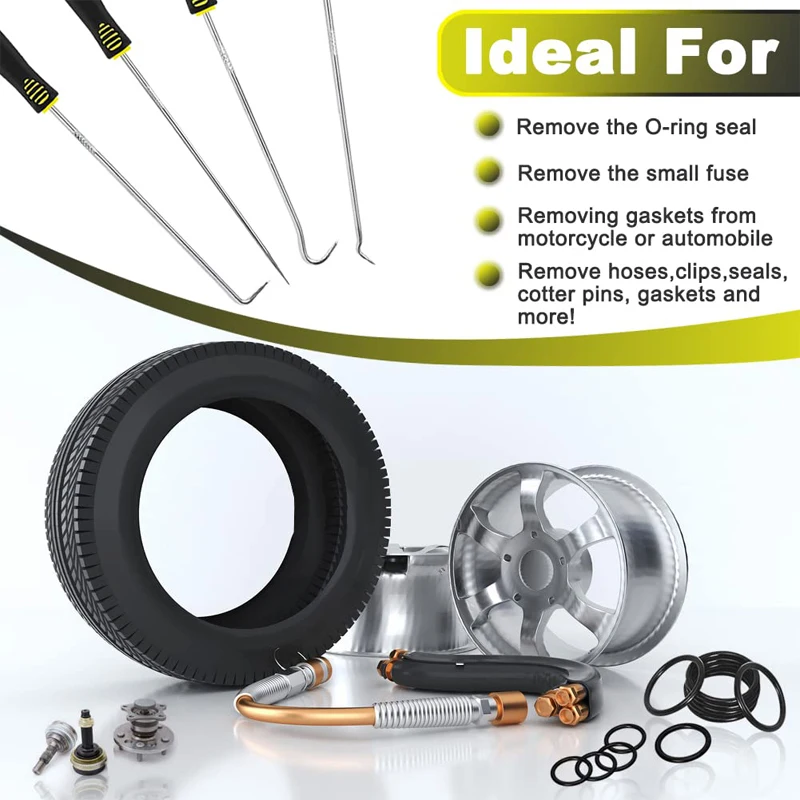 Imagem -05 - Car Oil Seal Extrator Chaves de Fenda Conjunto Long Pick Hook Conjunto Junta Extrator Escolha Ferramentas para Remover Car Auto Oil Seal O-ring Sealtools