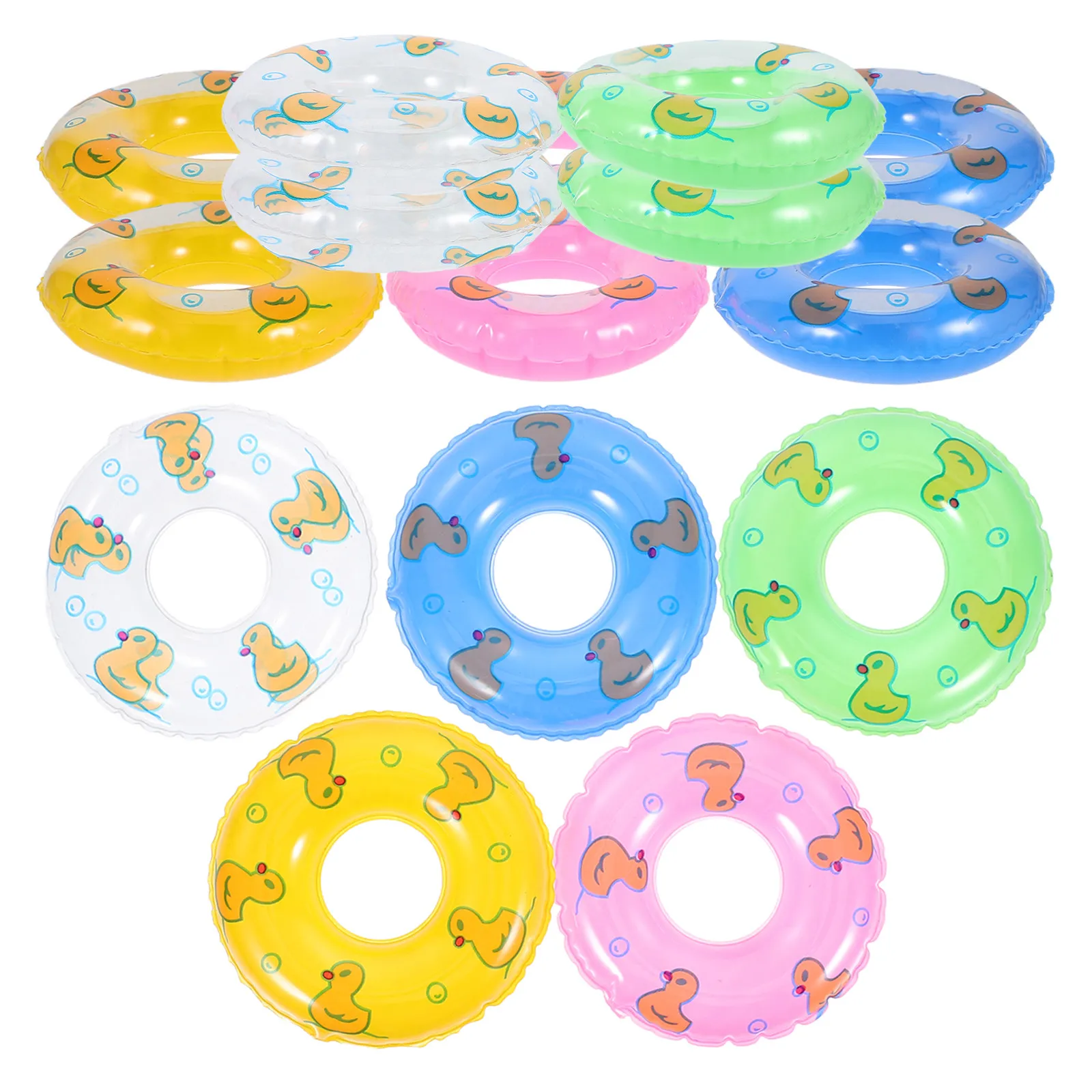 

Набор из 15 мини-надувных плавательных кругов с мультяшным рисунком, маленькие круги для плавания, детские круги для бассейна, декор для фотосессий, мини-товары для дома
