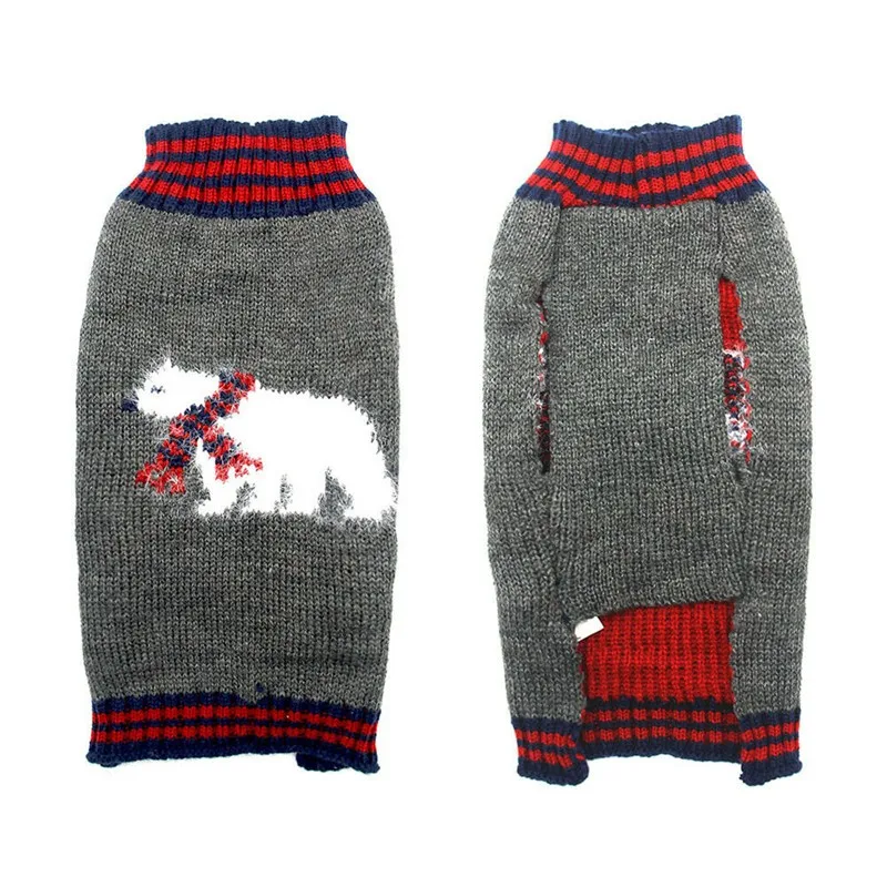 Hundepullover Weihnachten Winter Warme Hundekleidung Weihnachtsoutfit für Hunde Welpenmantel Hundekostüm Chihuahua Gestreifter Hundestrickpullover – Detail 16